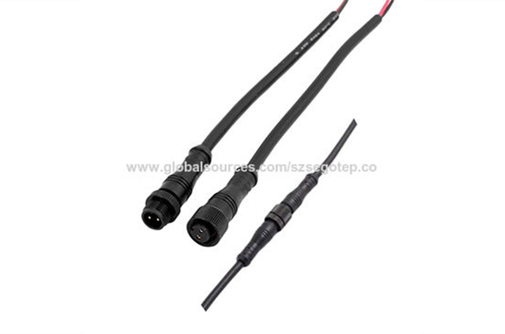 M12 2 pin waterproof connector cable for LED light lamp